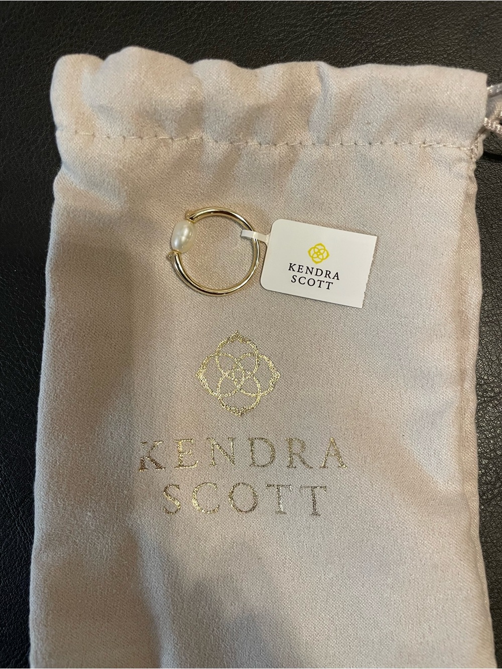 Kendra Scott Gold Ring with White Pearl Accent